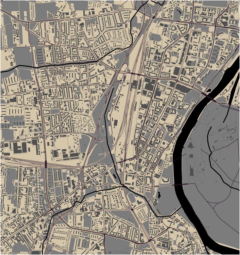 Map of the City of Magdeburg, Germany Stock Illustration - Illustration