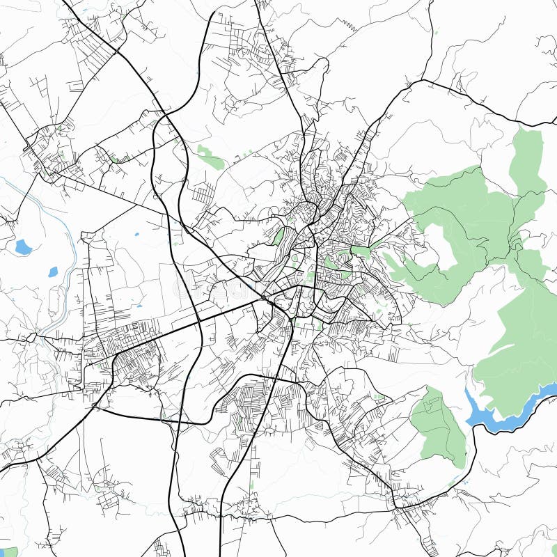 Map of the City of Pristina. Stock Illustration - Illustration of