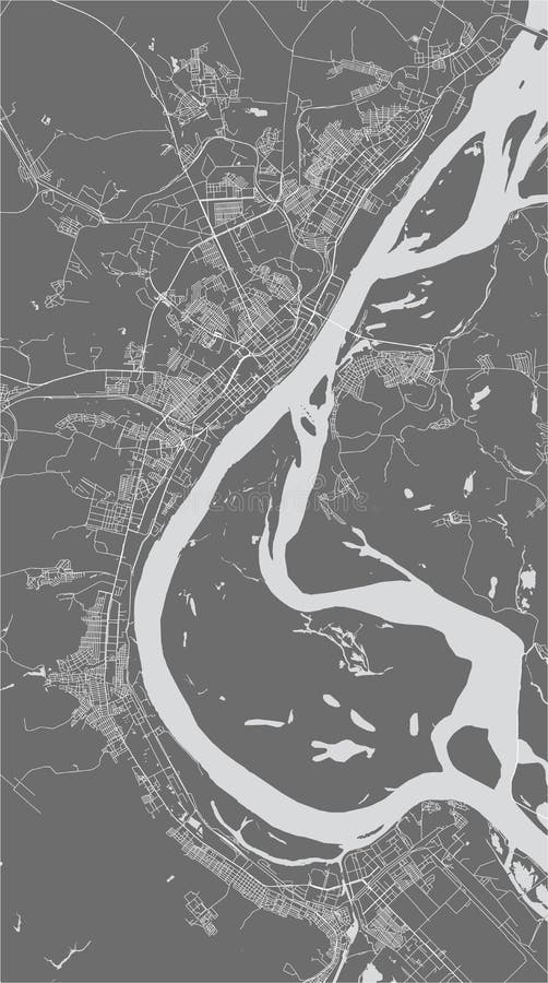 Map of the City of Volgograd, Russia Stock Illustration Illustration