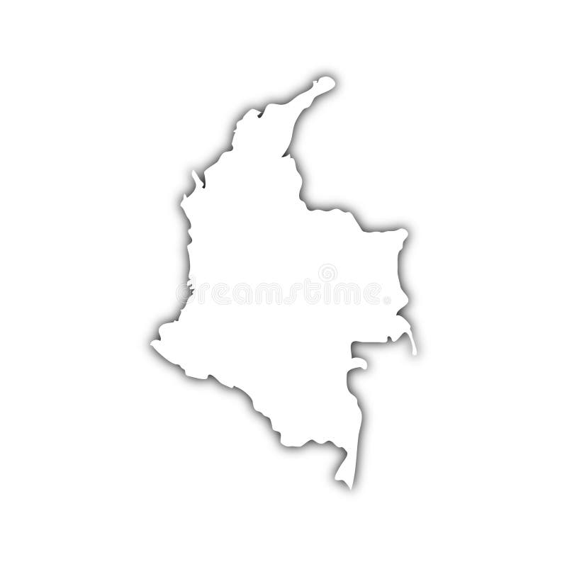 Map of columbia with shadow royalty free illustration