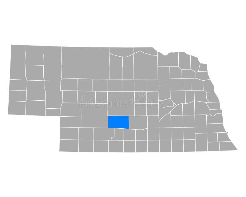 Map of Dawson in Nebraska stock vector. Illustration of county 192676583