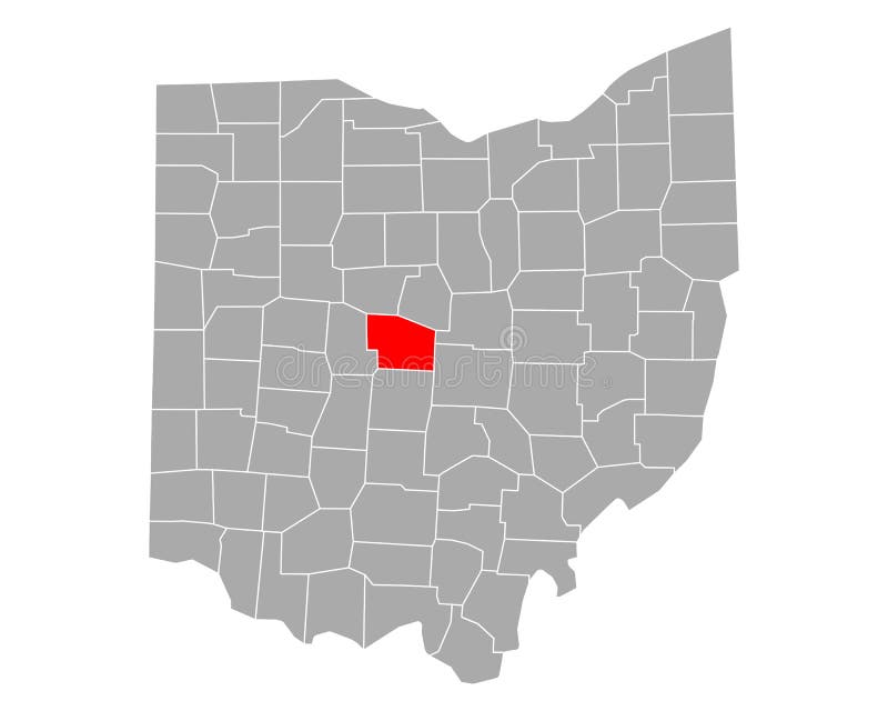 Map of Delaware in Ohio stock vector. Illustration of locator 189640232