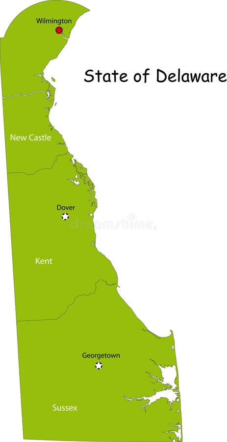 Map of Delaware state stock illustration Map of Delaware state stock illustration