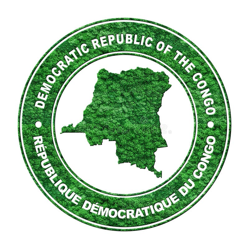 Map of Democratic Republic Congo, CO2 Emission Concept Stock Photo