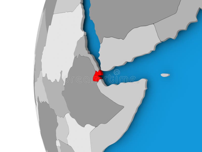 Map Of Djibouti On Political Globe Stock Illustration Illustration Of African Djibouti 100690845