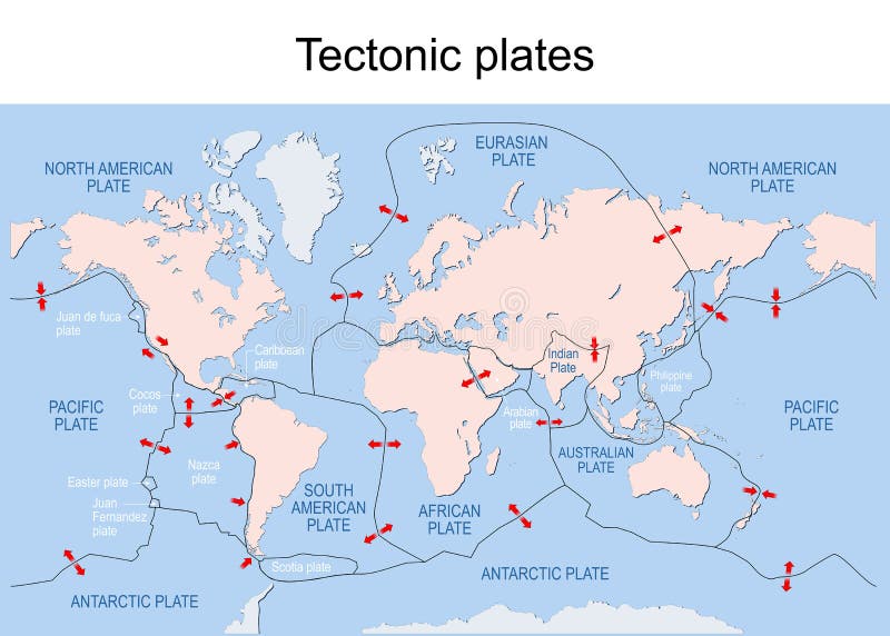 Map Of Tectonic Plates With Names Tectonic Plates Map Stock Illustrations – 719 Tectonic Plates Map Stock  Illustrations, Vectors & Clipart - Dreamstime