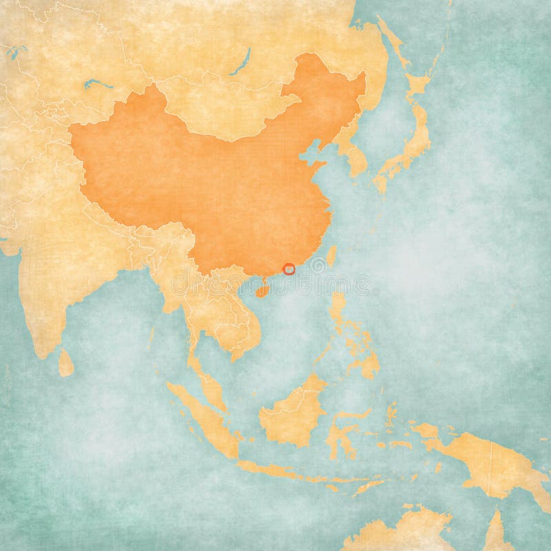 Map of East Asia - Hong Kong Stock Illustration - Illustration of east