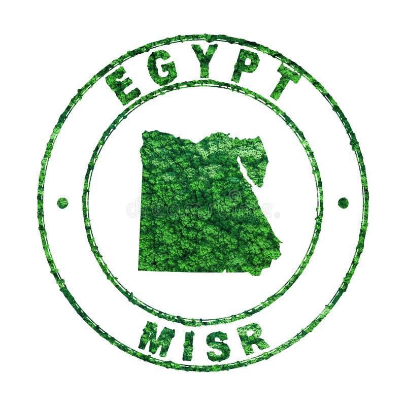 Map of Egypt, Postal Stamp, Sustainable Development, CO2 Emission Concept Stock Photo Image of