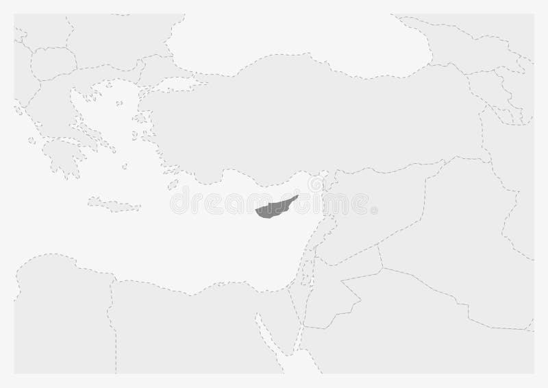 Map of Europe with highlighted Cyprus map stock illustration Map of Europe with highlighted Cyprus map stock illustration