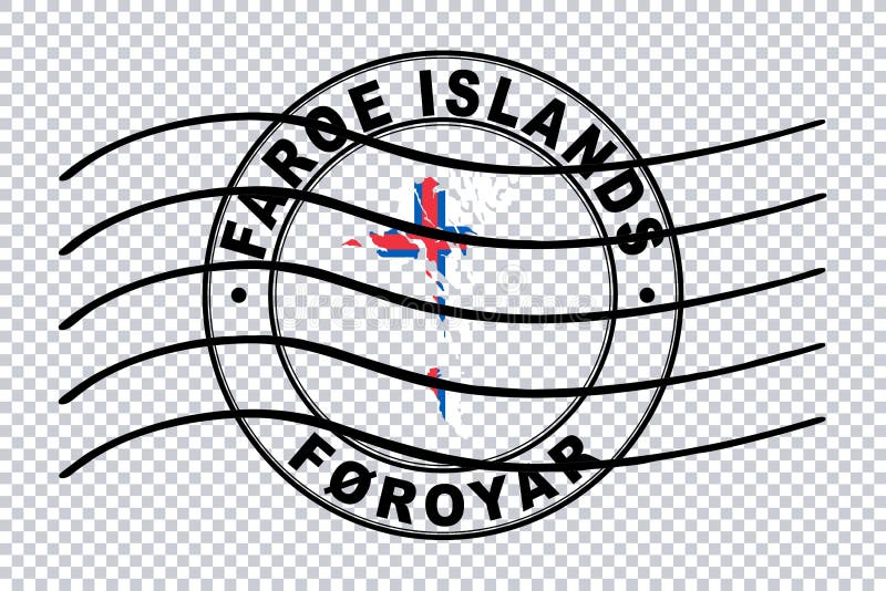 Map of Faroe Islands, Postal Passport Stamp, Travel Stamp Stock