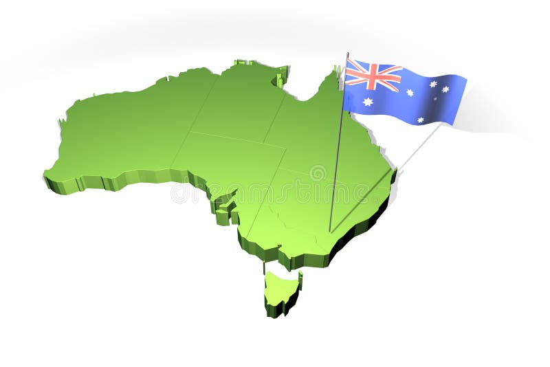 Map and flag of Australia