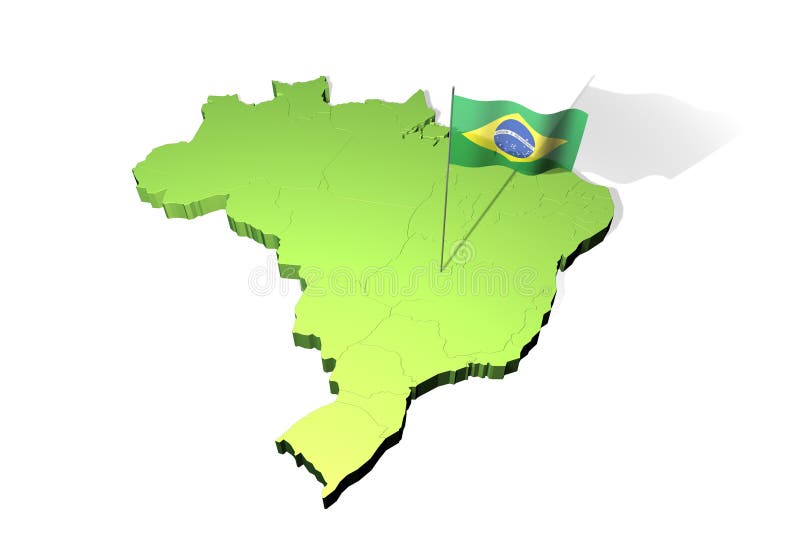 Map and flag of Brazil