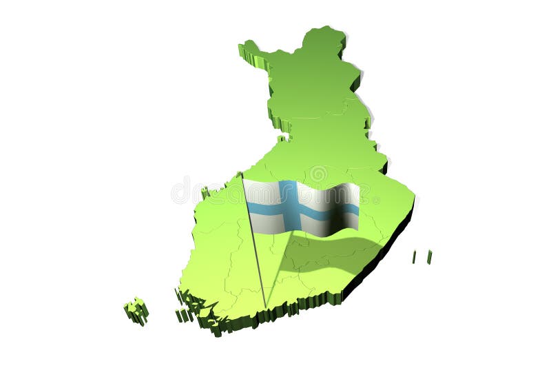 Map and flag of Finland