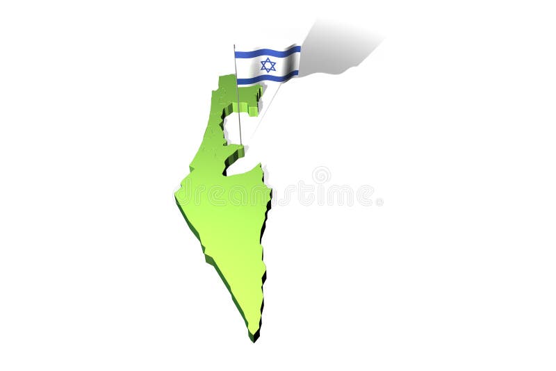 Map and flag of Israel vector illustration