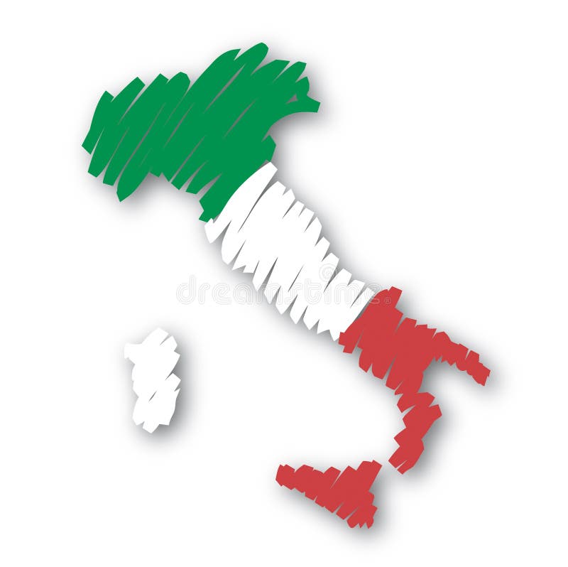 map flag Italy (vector)