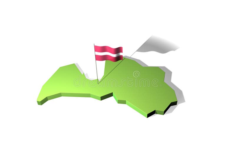 Map and flag of Latvia