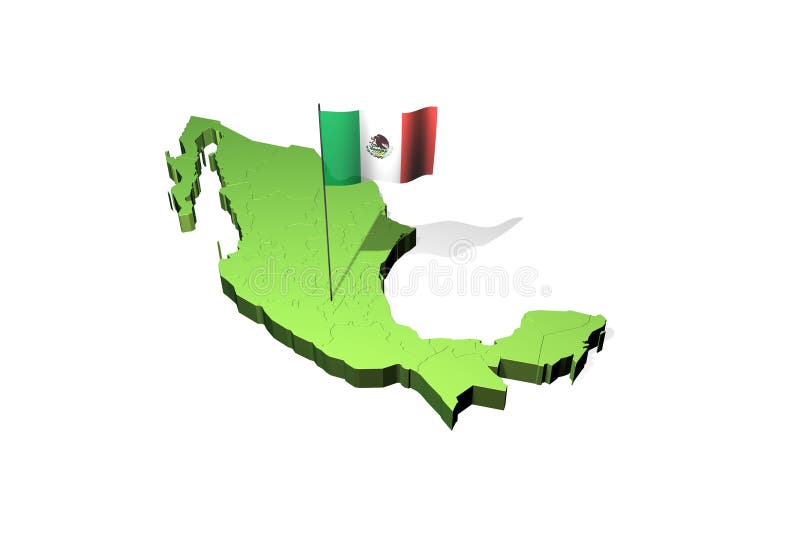 Map and flag of Mexico