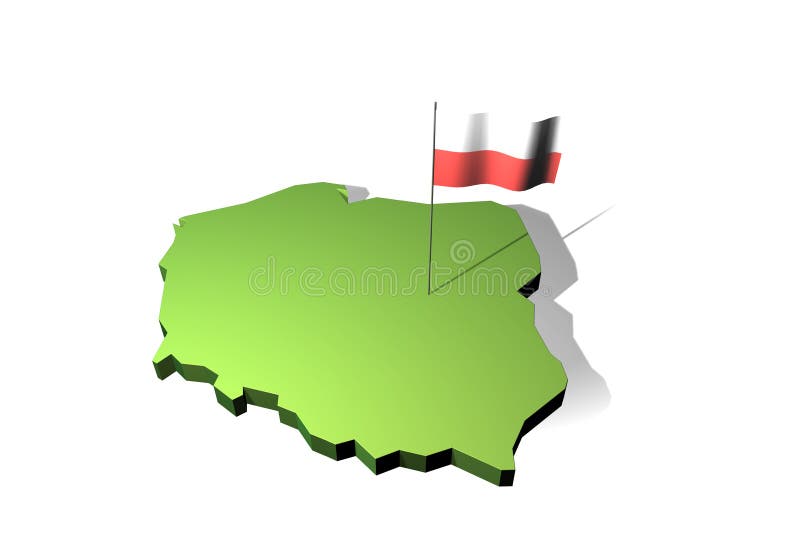 Map and flag of Poland