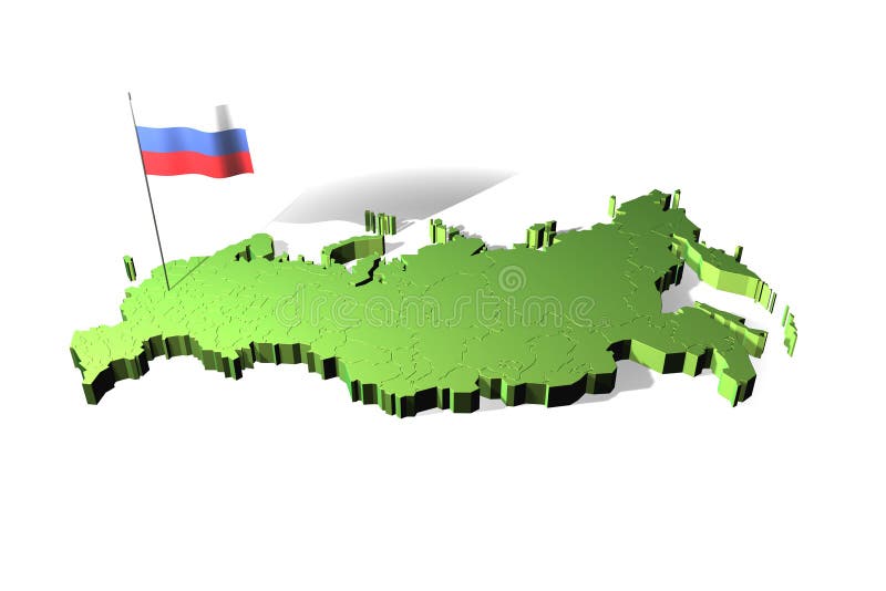 Map and flag of Russia