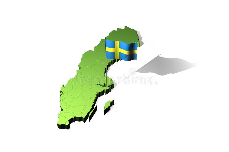 Map and flag of Sweden