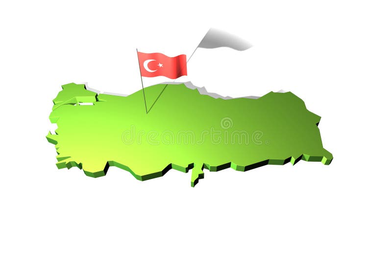 Map and flag of Turkey