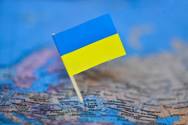 Map with flag of Ukraine stock images Map with flag of Ukraine stock images