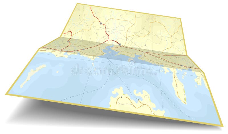 Map folding stock illustration
