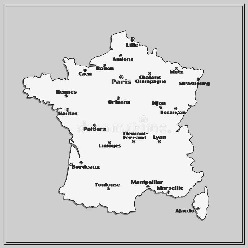 ville carte de france noir et blanc Map Of France With Big Cities Stock Illustration Illustration Of Country Party 110395423 ville carte de france noir et blanc