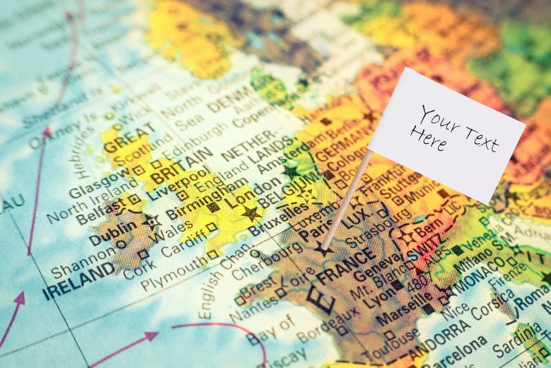 Map of France. with white Flag stock photos