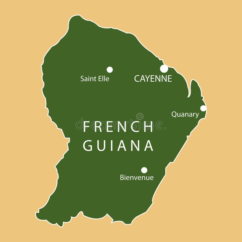 Map of French Guiana stock illustration. Illustration of borders
