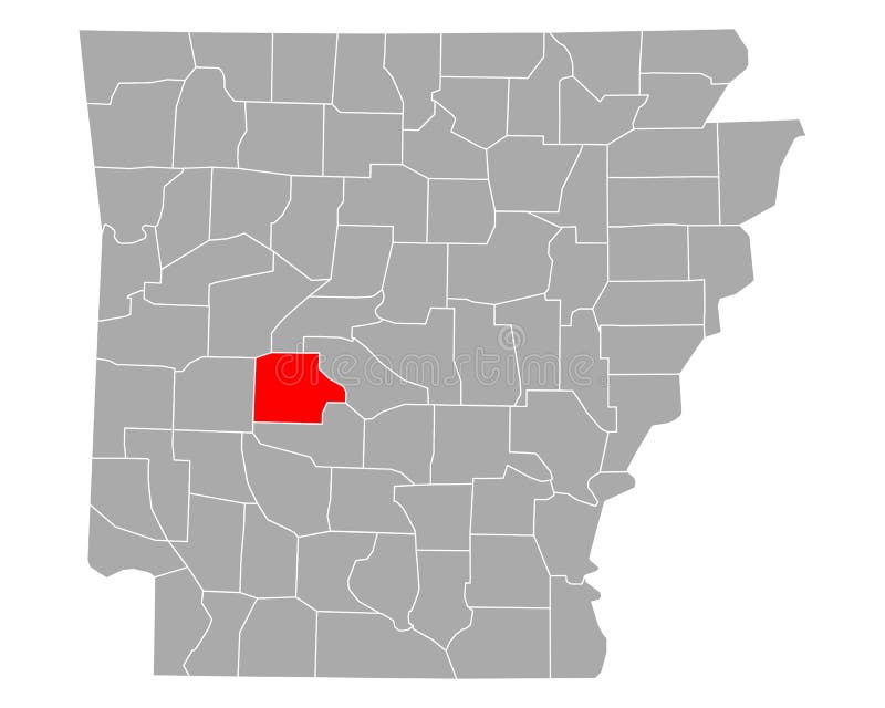 Map of Garland County in Arkansas Stock Vector Illustration of county