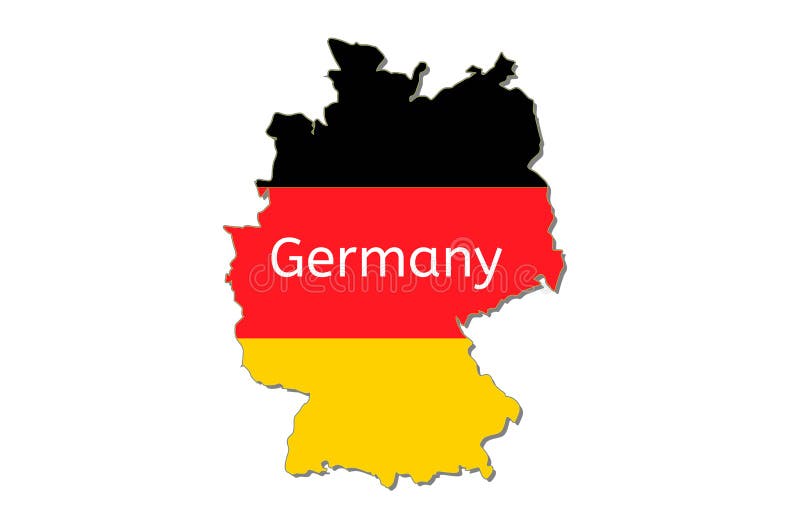 Map of Germany with Color of Flag Stock Vector - Illustration of ...