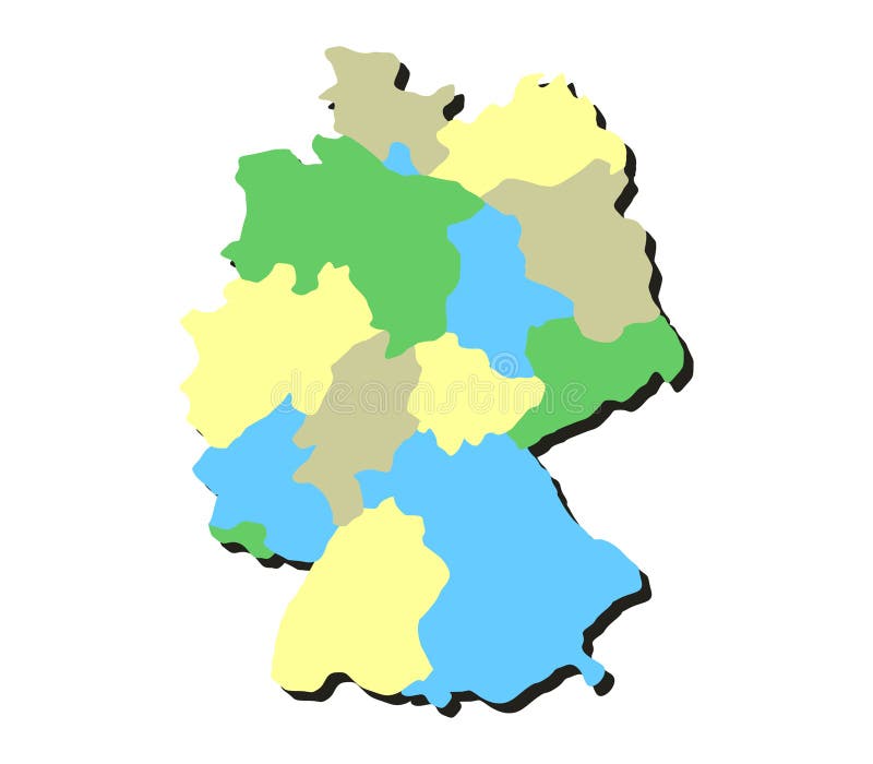 Map of Germany Illustrated with Regions Stock Illustration