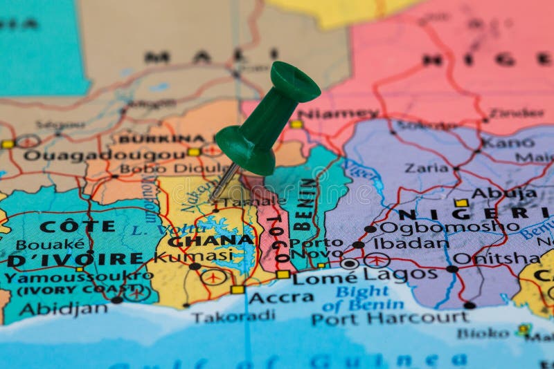 Map of Ghana stock image. Image of provincial, ghana - 53945311