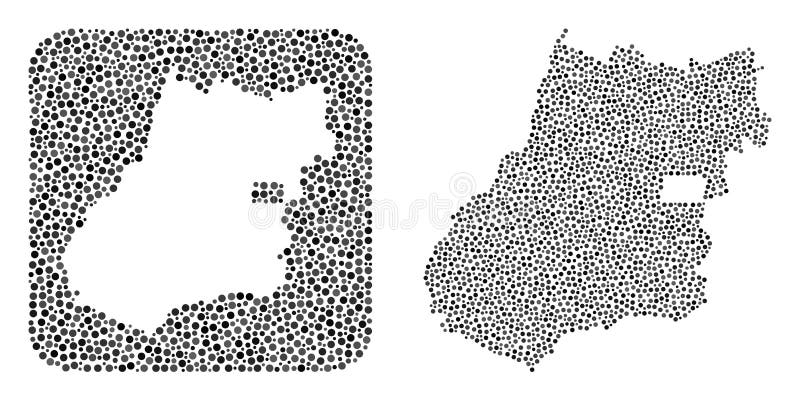 Map of Goias State - Dotted Collage with Stencil stock illustration