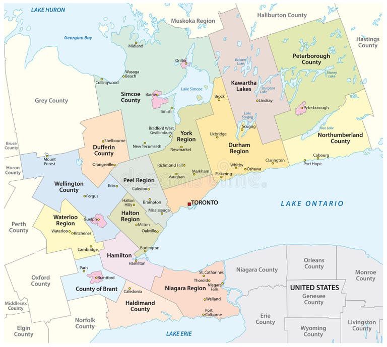 Greater Toronto Area Map Stock Illustrations – 85 Greater Toronto Area