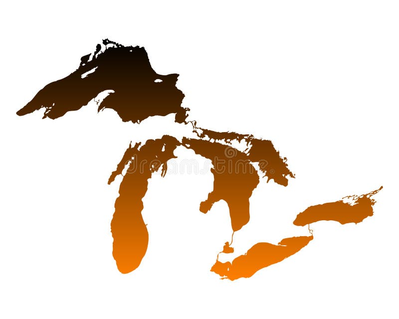Map of Great Lakes stock vector. Illustration of ontario - 97949025