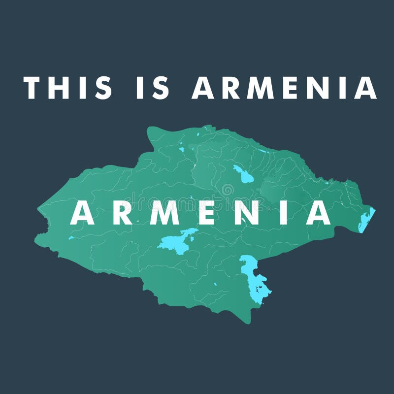 Map of Greater Armenia, Real Map of Armenia Vector Stock Vector