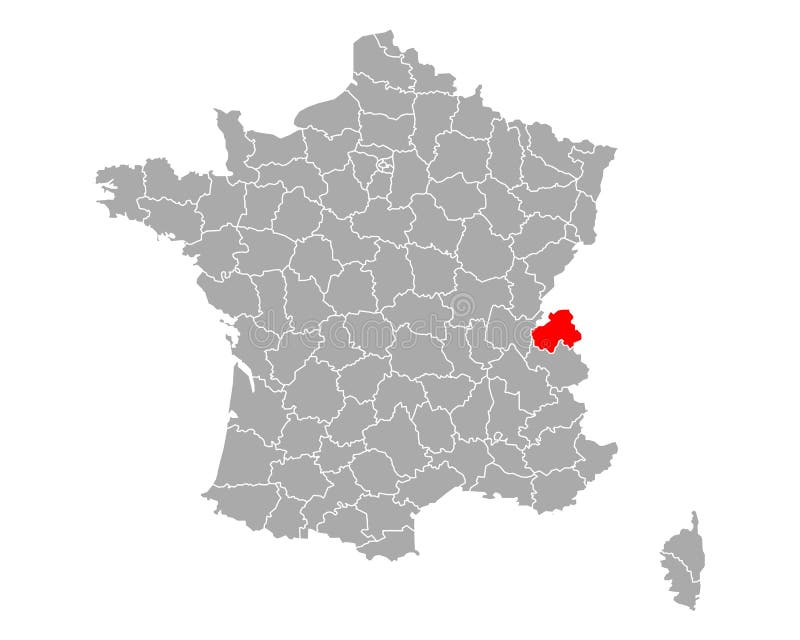 Map of Haute-Savoie in France Stock Vector - Illustration of isolated
