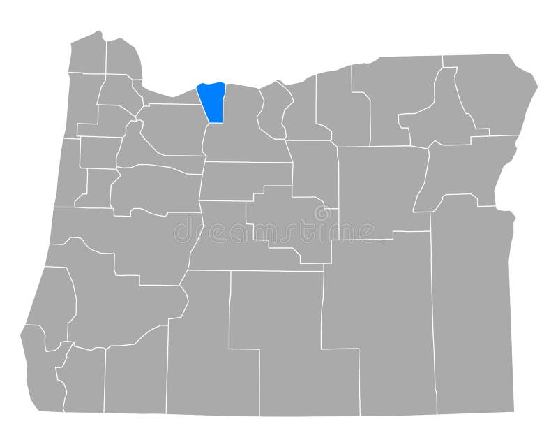 Map of Hood River in Oregon Stock Vector Illustration of gray, region