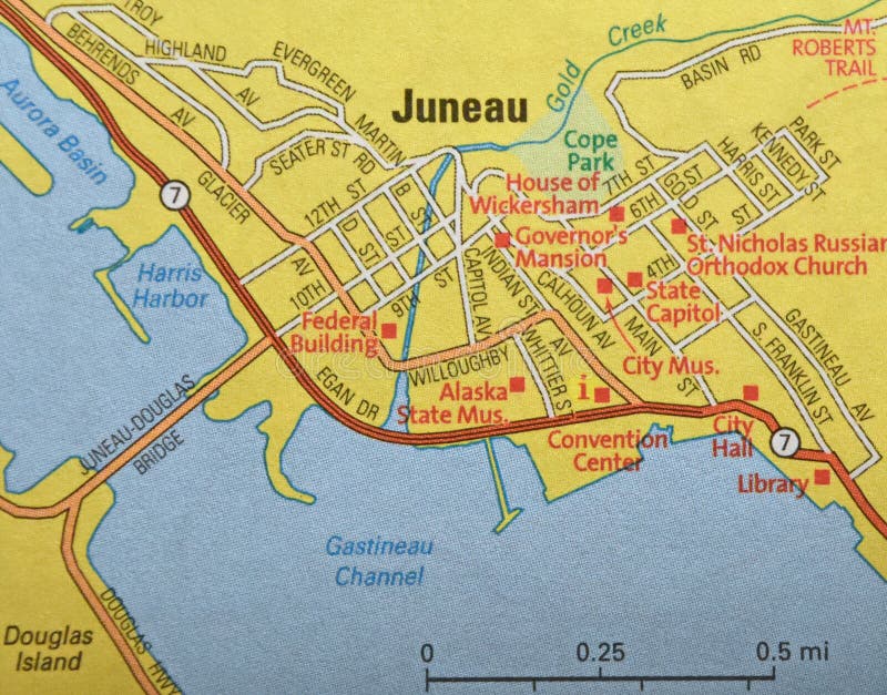 Map Image of Juneau Alaska stock photo. Image of represent - 270329080
