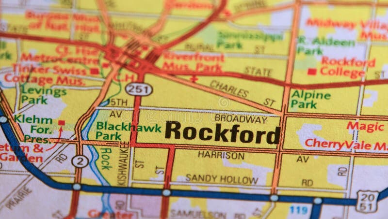 Map Image of Rockford Illinois