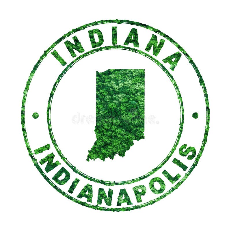 Map of Indiana, Environment Concept, Co2 Emission Concept Stock
