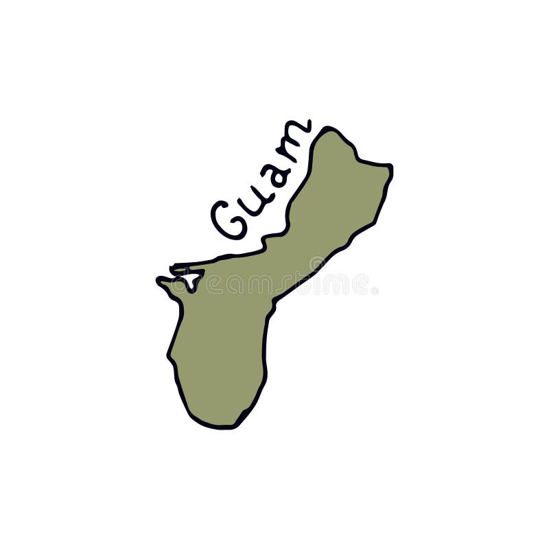 Outline Map of Guam. Illustration. Stock Illustration - Illustration of