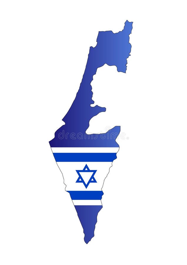 Map Israel and flag stock illustration
