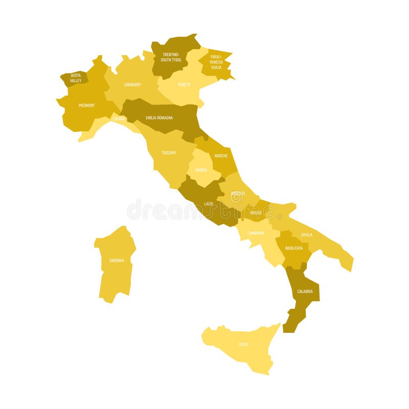 Italy Map With Italian Regions Vector Stock Vector Illustration Of Images