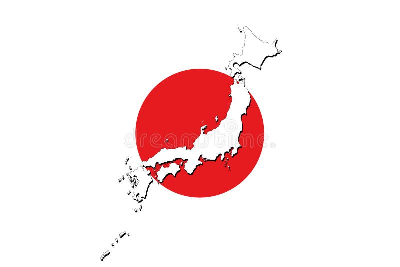 Map Of Japan On A Flag Background Stock Vector Illustration Of Nagasaki Asian Map Of Japan On A Flag Background Stock Vector Illustration Of Nagasaki Asian