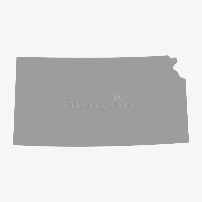 Map of Kansas State in gray on a white background vector illustration