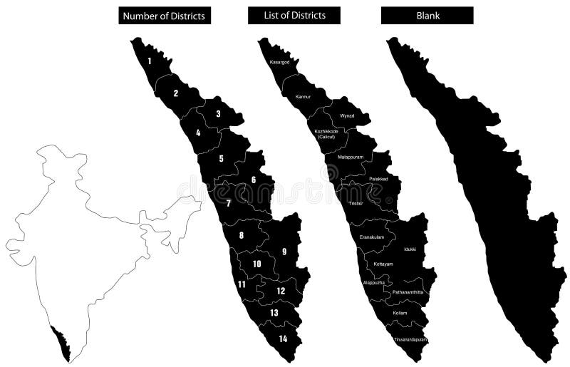 Map of Kerala royalty free illustration