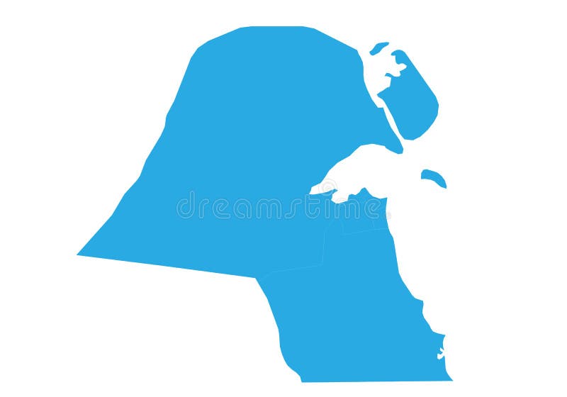 Map Of Kuwait. High Detailed Vector Map Kuwait. Stock Vector